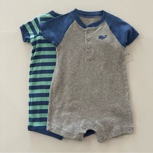 Carter’s 6 Months Baby Boy 2-pk Rompers Whale Spring Summer